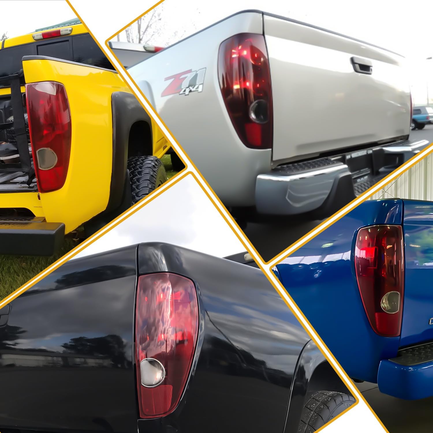 Tail Light Assembly in Pair Compatible with Chevrolet Colorado & GMC Canyon 2004-2012, OE-Style Halogen Brake Rear Lamp Replacement, w/Lens & Housing Only, Left and Right Side