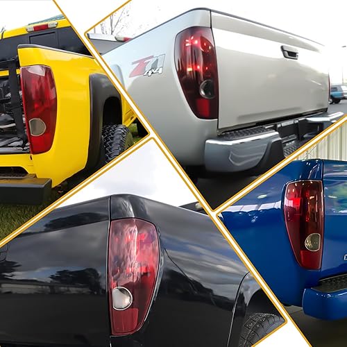 Miniatura 6 de Conjunto de luz trasera en par compatible con Chevrolet Colorado y GMC Canyon 2004-2012, repuesto de lámpara trasera de freno halógeno estilo OEM,