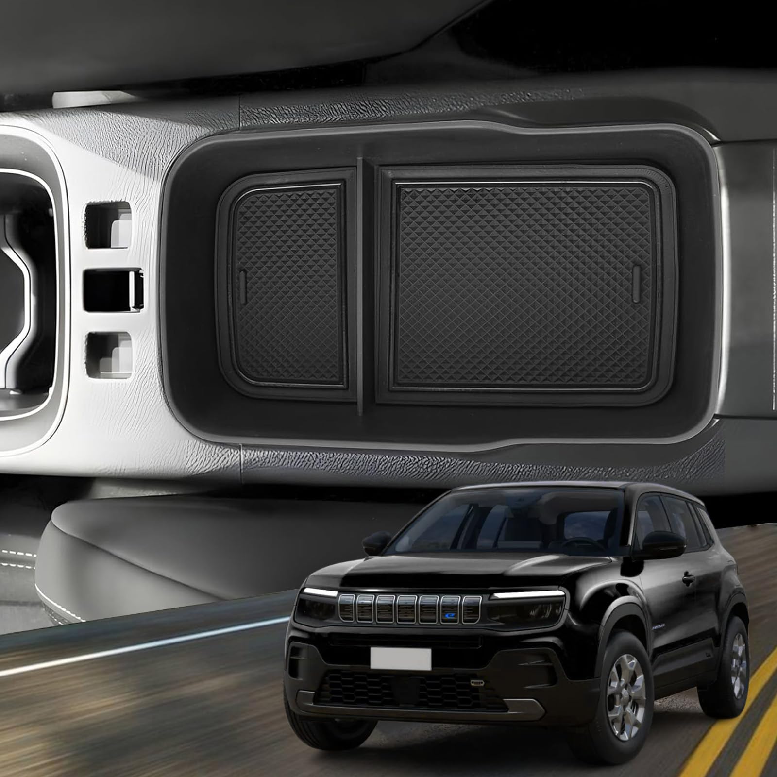 YEE PIN Avengers pudełko do przechowywania Kompatybilne z Jeep Avenger EV/Hybrid 2023 2024 Organizer do konsoli środkowej, tacka do przechowywania, organizer do podłokietnika, akcesoria z