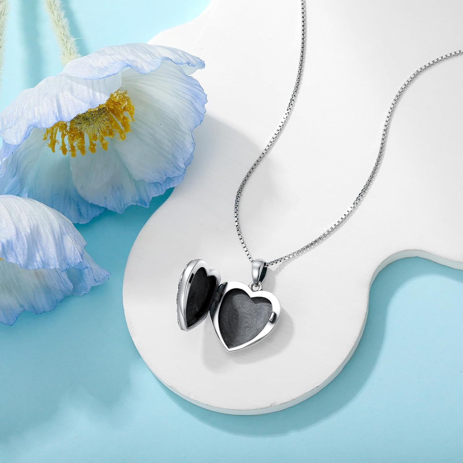 SOULMEET Heart Shaped Cross Locket Necklace That Holds 2 Pictures Photo Keep Someone Near to You Sterling Silver Custom Jewelry Personalized Locket Pendant - Image 4