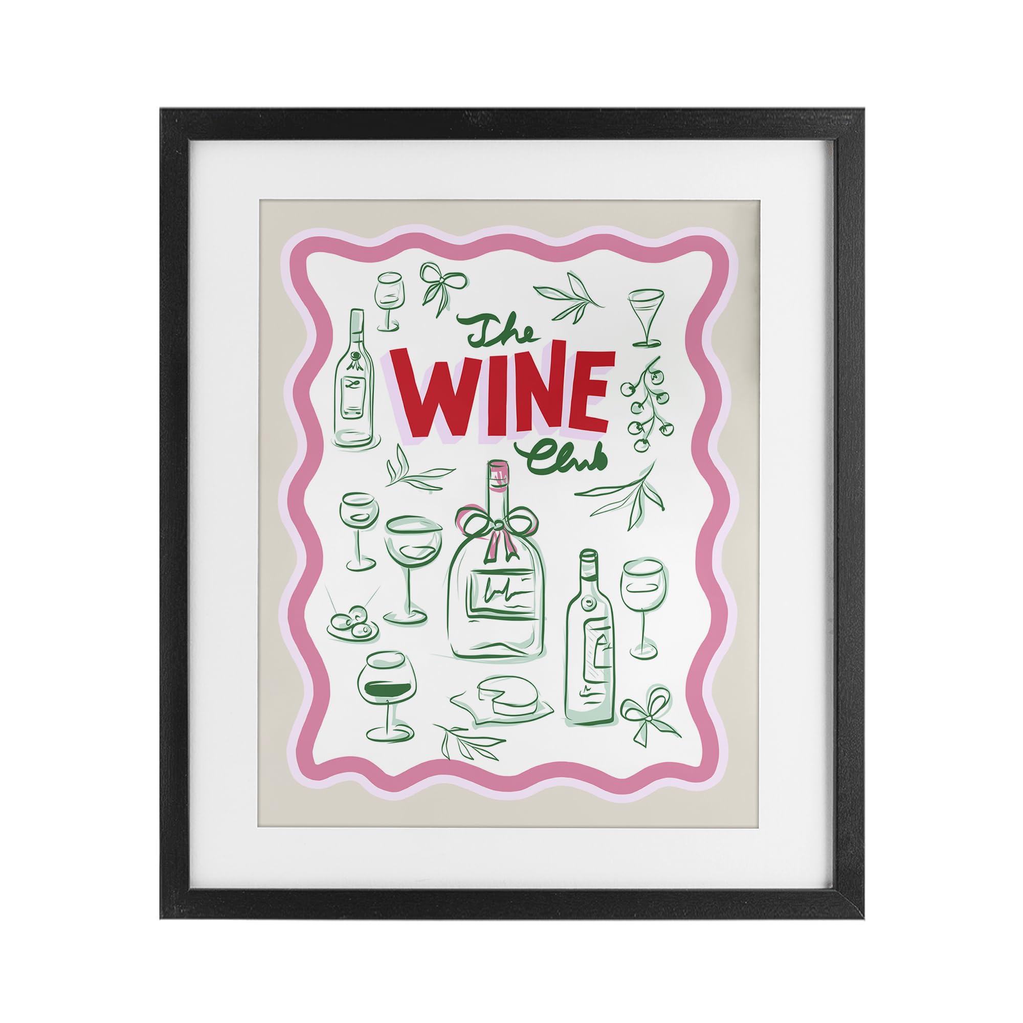Cadre sous verre Stupell Industries Wine Club œuvre d'art chic