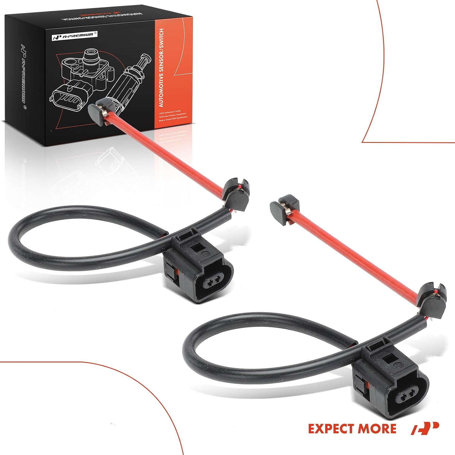 A-Premium Front Driver and Passenger Brake Pad Wear Sensor Compatible with Porsche 911 2014-2018, Boxster 2013-2016, Cayman 2014-2016, 718 Boxster Cayman 2017-2018, 2-PC Set