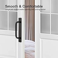 Vista 5 de Ravinte Manijas de Puerta de Granero Paquete de 4 Manija de Puerta Corrediza Centro de Orificio de 5" Manijas de Puerta de Granero Negras Manijas