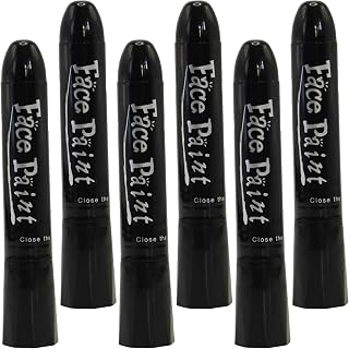 Generic 6 PCS Sports Eye Stick Football Stick Face Paint, Eye Black Stick For Baseball Football Softball Lacrosse Sports Accessories, Anti-Glare Eye Black For Adults Youth Body Lacrosse Hockey
