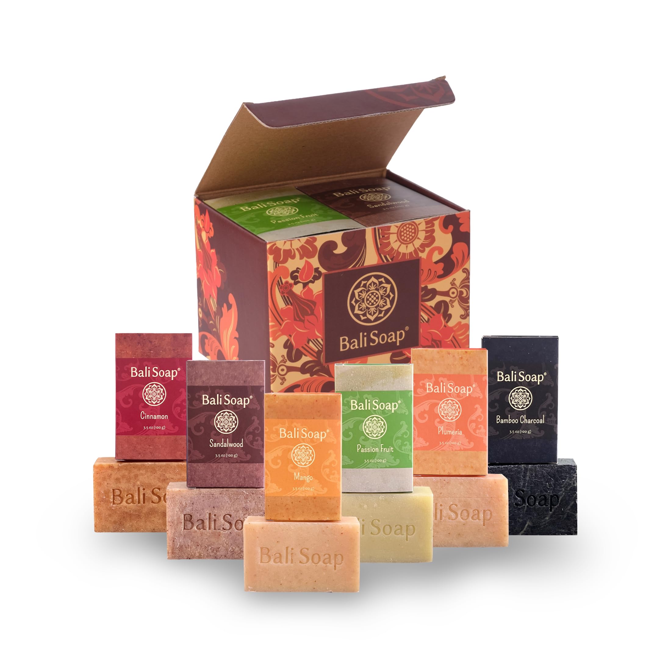 Bali Soap Tropical Paradise Collection – 6-Pack Premium Handmade Soap Gift Set, Exotic Fruit & Floral Scents, Vegan Spa Experience for Women & Men
