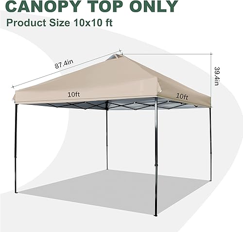 Miniatura 2 de SCOCANOPY Parte superior de repuesto con ventilación de aire para marco de toldo de 10 x 10 pulgadas, solo cubierta de toldo, (beige)