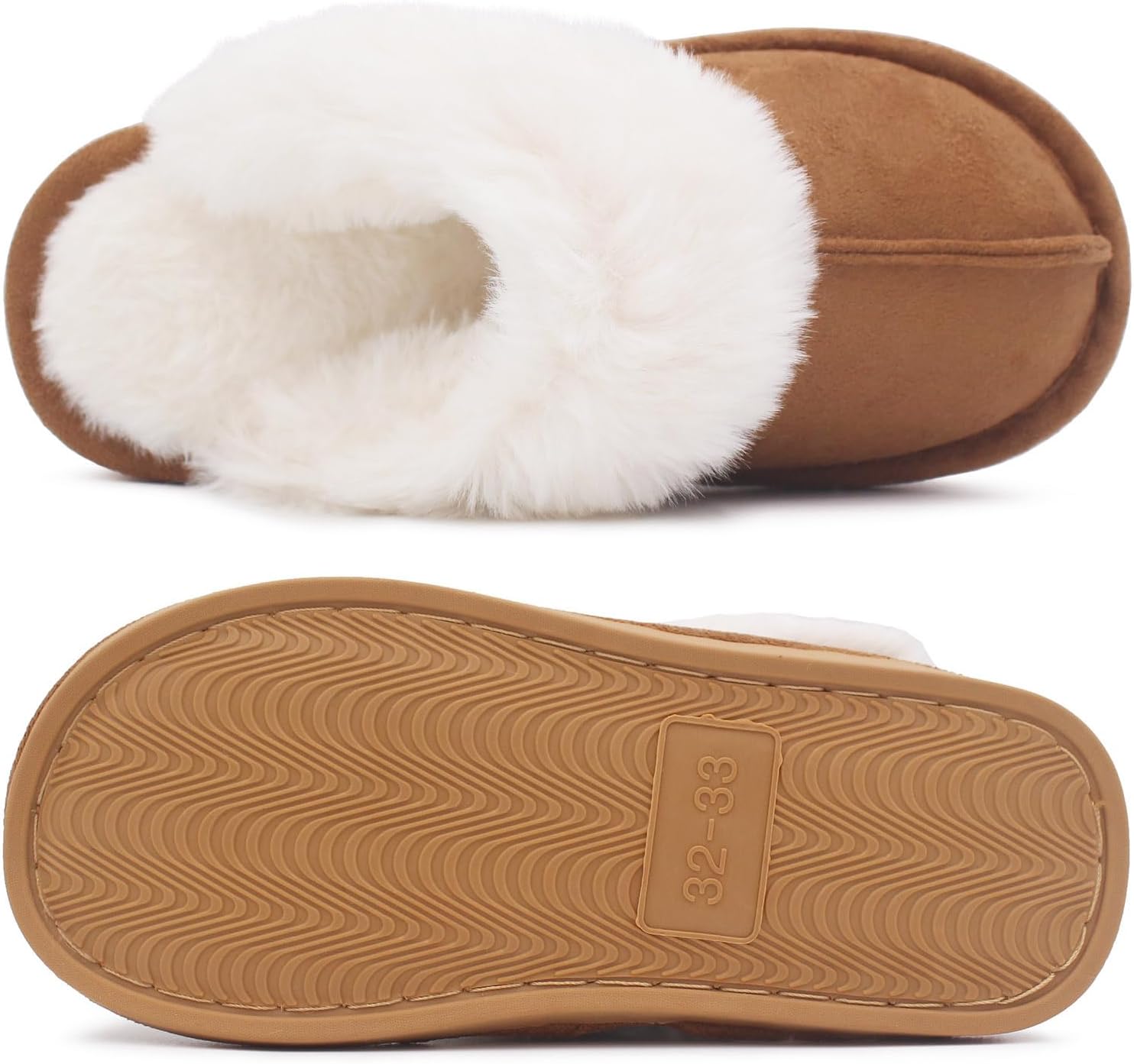Kids Slippers Girls Boys Memory Foam Soft Plush Warm House Shoes Anti-Slip Fluffy Fur Indoor/Outdoor Slippers - Image 3