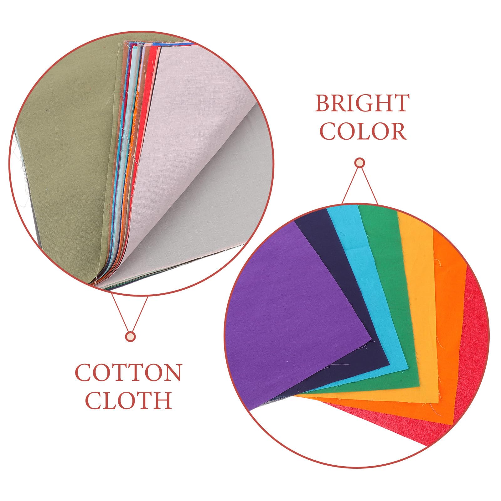 Cabilock 50 quadrati di tessuto di cotone per trapunte per progetti di cucito - 9,82'' Materiale artigianale in tinta unita per patchwork e quilting, decorazioni per la casa