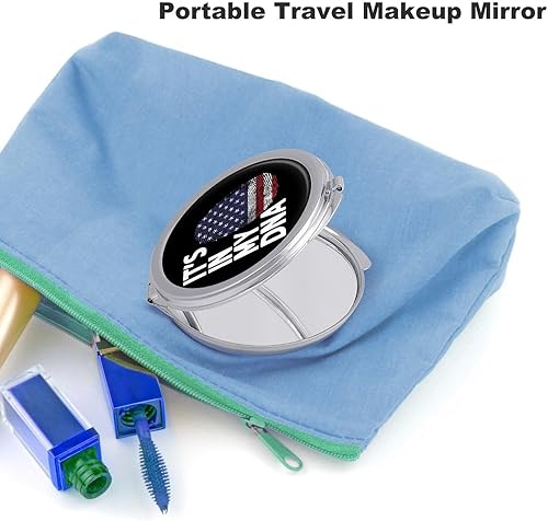 Miniatura 3 de It's in My DNA American Flag Compact Mirror for Purse Round Portable Pocket Makeup Mirrors for Home Office Travel