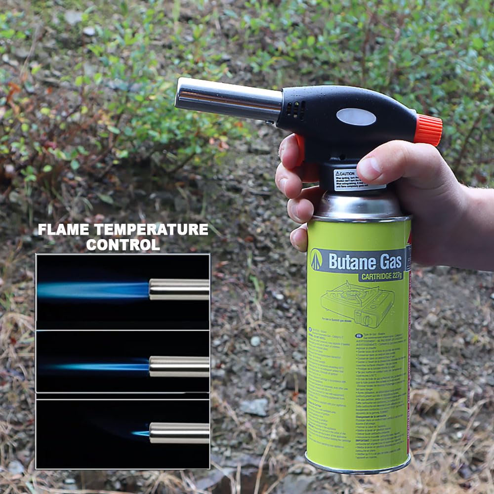 Portable Gas Flame Torch Torch Lighter Flamethrower Burner Gas Flame Gun With Adjustable Hose（1300 Degree） I.854960307