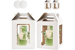 XININSUN Cake Carrier Box With 6 Windows and Base Boards