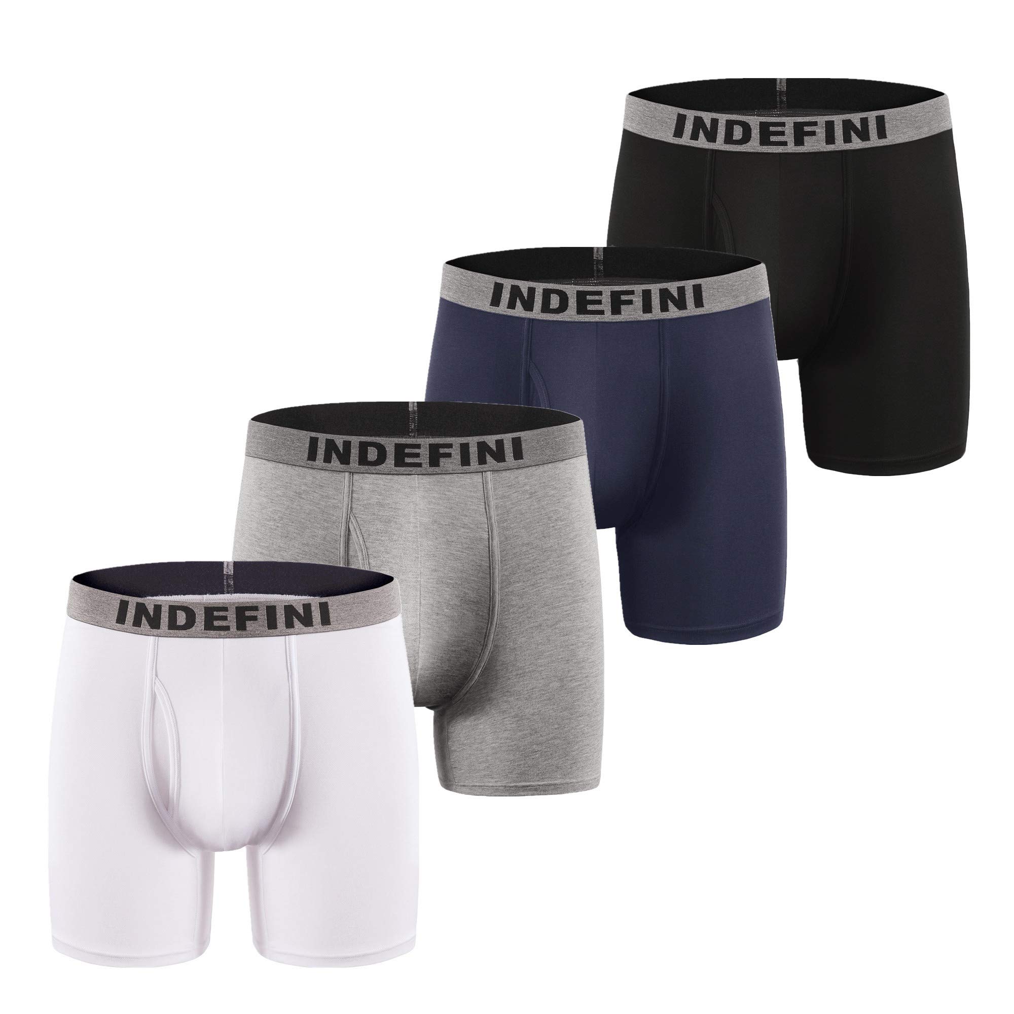 Indefini Men's Underwear Boxer Briefs Micro Modal Boxer Briefs Trunks Men Pack Fly in 1/4 Pack