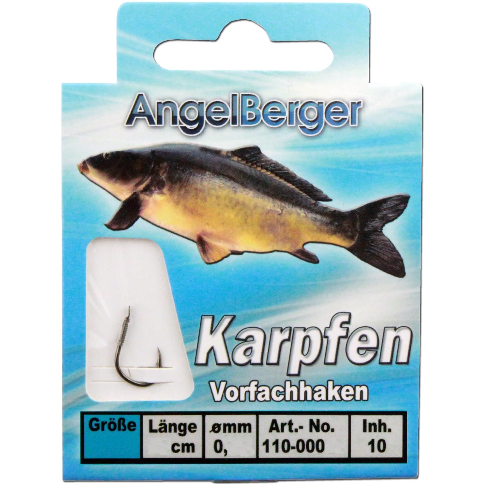 Angel Berger Vorfachhaken gebundene Haken (Karpfen, Gr.6 0.25mm)