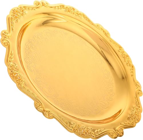 Mobestech Plato de servir de hierro de estilo vintage de lujo para entretenimiento, perfecto para decoración de oficina en casa