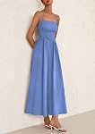 PRETTYGARDEN Women's Smocked Maxi Dresses 2026 Summer Beach Sundress Casual Spaghetti Strap Swing A Line Long Flowy Dress