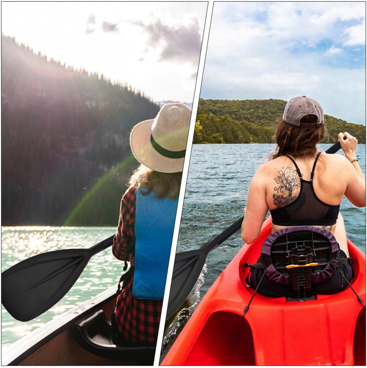 Abaodam Adjustable Aluminum Alloy Paddle for Inflatable Boats, 3 Pieces Universal Retractable Paddle Set, Lightweight and Easy to Store, for Inflatable Canoe and Stand-up Board Use