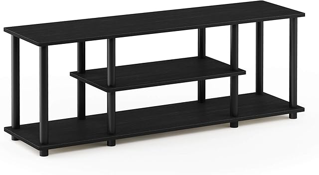Furinno Turn-N-Tube No Tools 3D 3-Tier Entertainment TV Stands, Walnut/Black