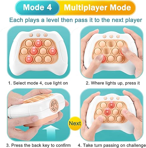 Miniatura 7 de TOMFANCY Consola de mano de rompecabezas con sonido de empuje rápido y luz sensorial, juguetes de prensa para niños a partir de 3 años, regalo de