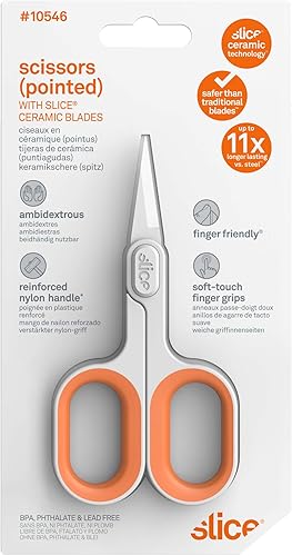 Miniatura 5 de Slice 10546 - Tijeras de cerámica con punta puntiaguda para manos más grandes, paquete de 6