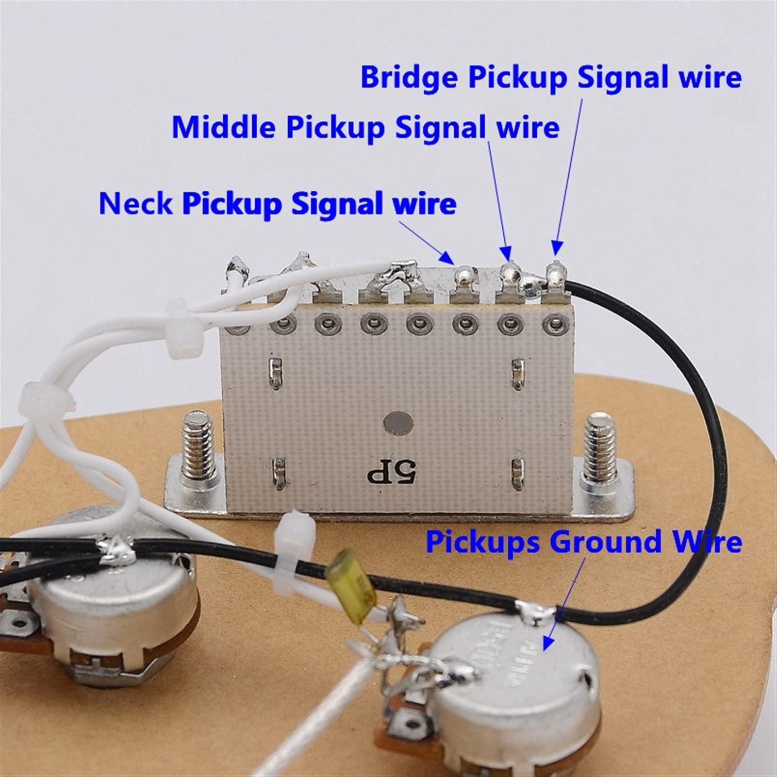Ssh Harnais De Câblage De Guitare Électrique (pots 300K 300K + Convertisseur De 5 Voies + Sortie) Pour Style Kit De Guitare faisceaux câbles guitare