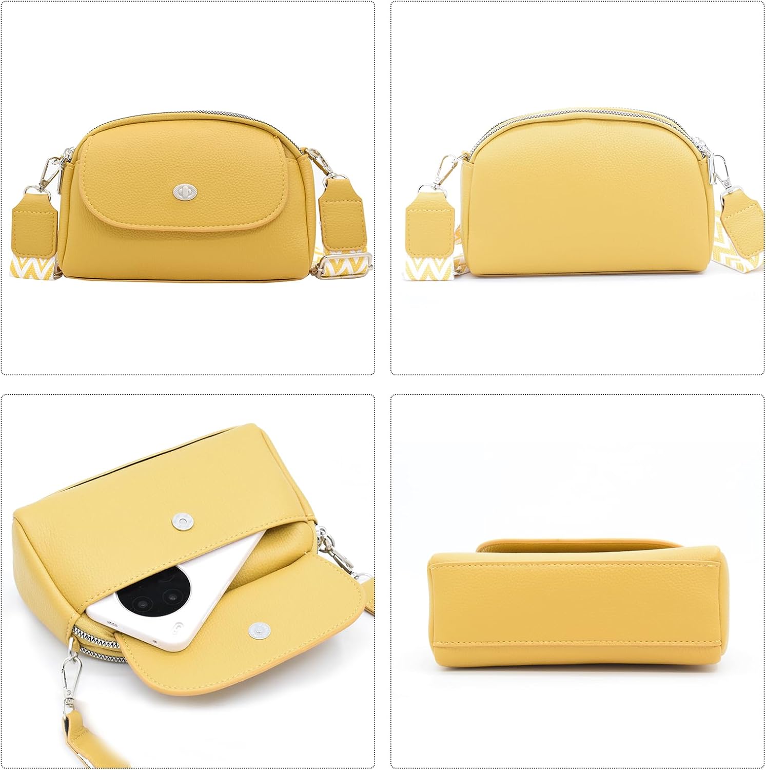 TeeYee Phone Purse Shoulder Handbag Crossbody Bags PU leather Pocketbook for Shopping Travel