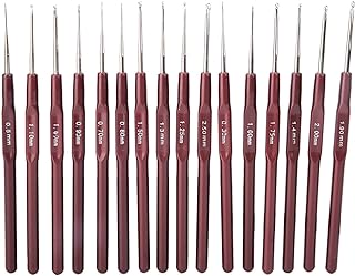 Tyenaza Crochet Hooks Set, 0.5mm-2.5mm Ergonomic Crochet Hooks Steel Knitting Needle for Arthritic Hands Crochet Needles for Yarn Craft