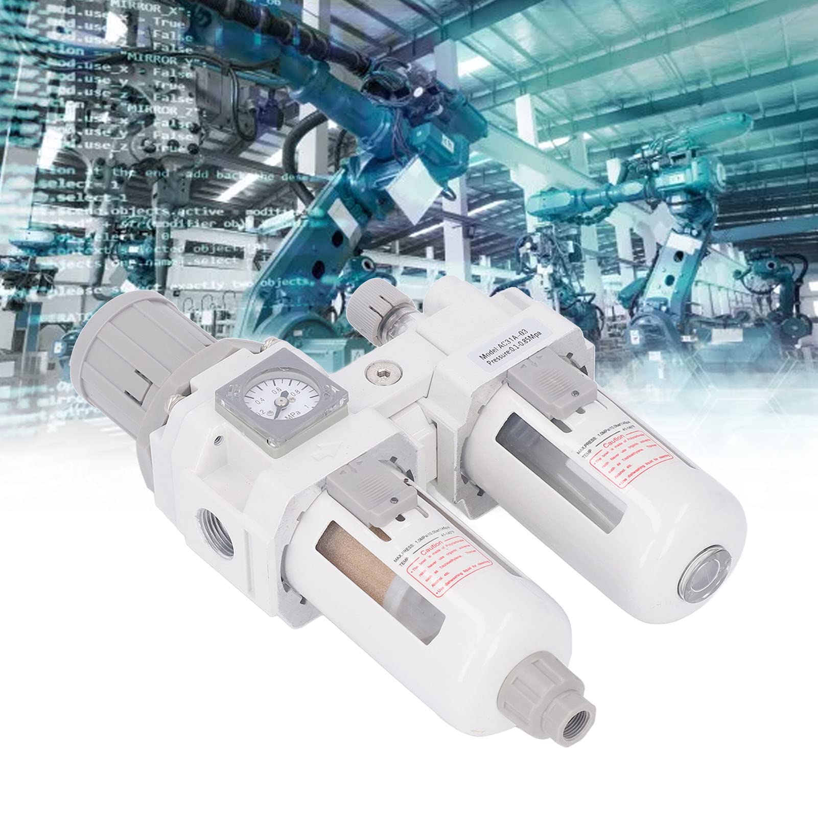 Regulador de presión de aire con filtro separador de aceite y agua, regulador de filtro de aire comprimido G3/8 pulgadas, válvula de control ajustable del de secado para