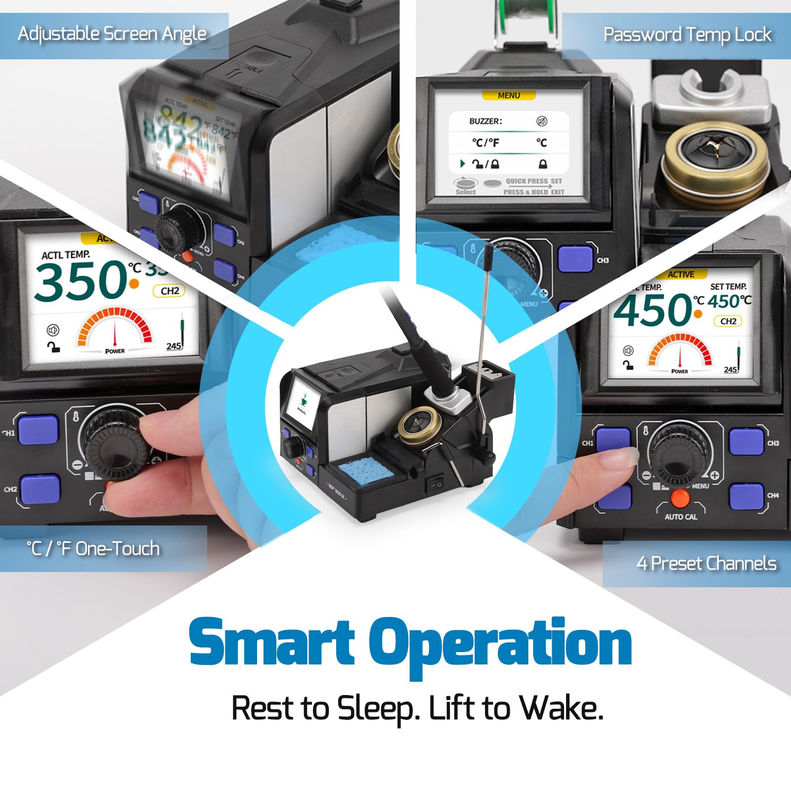 WEP 982D-SE 245 200W Stazione Saldante di Precisione, Riscaldamento 1S