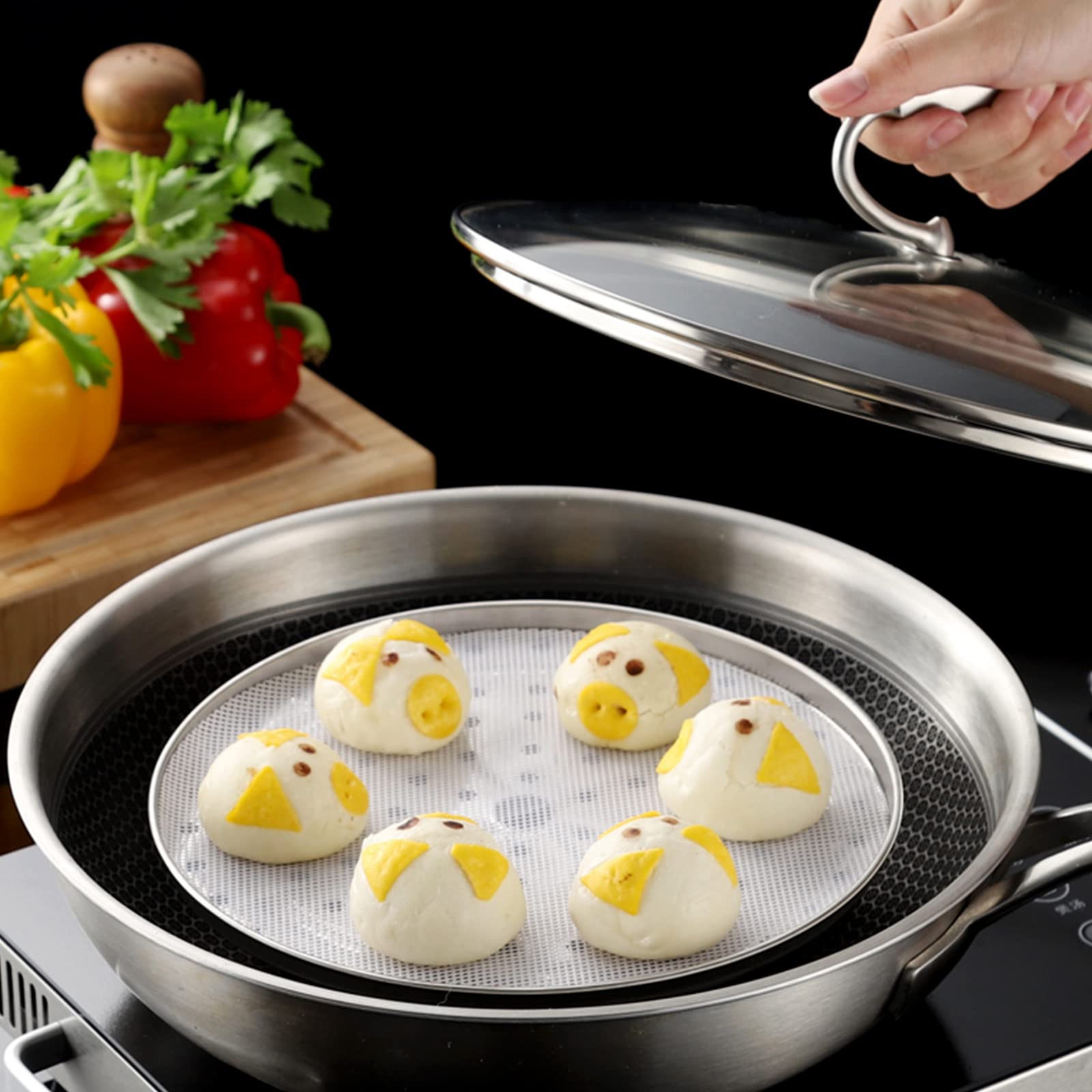 Griglia Per Cottura A Vapore In Acciaio Inossidabile 20 Cm - Accessorio Per Pentole E Vapore - Foto 5