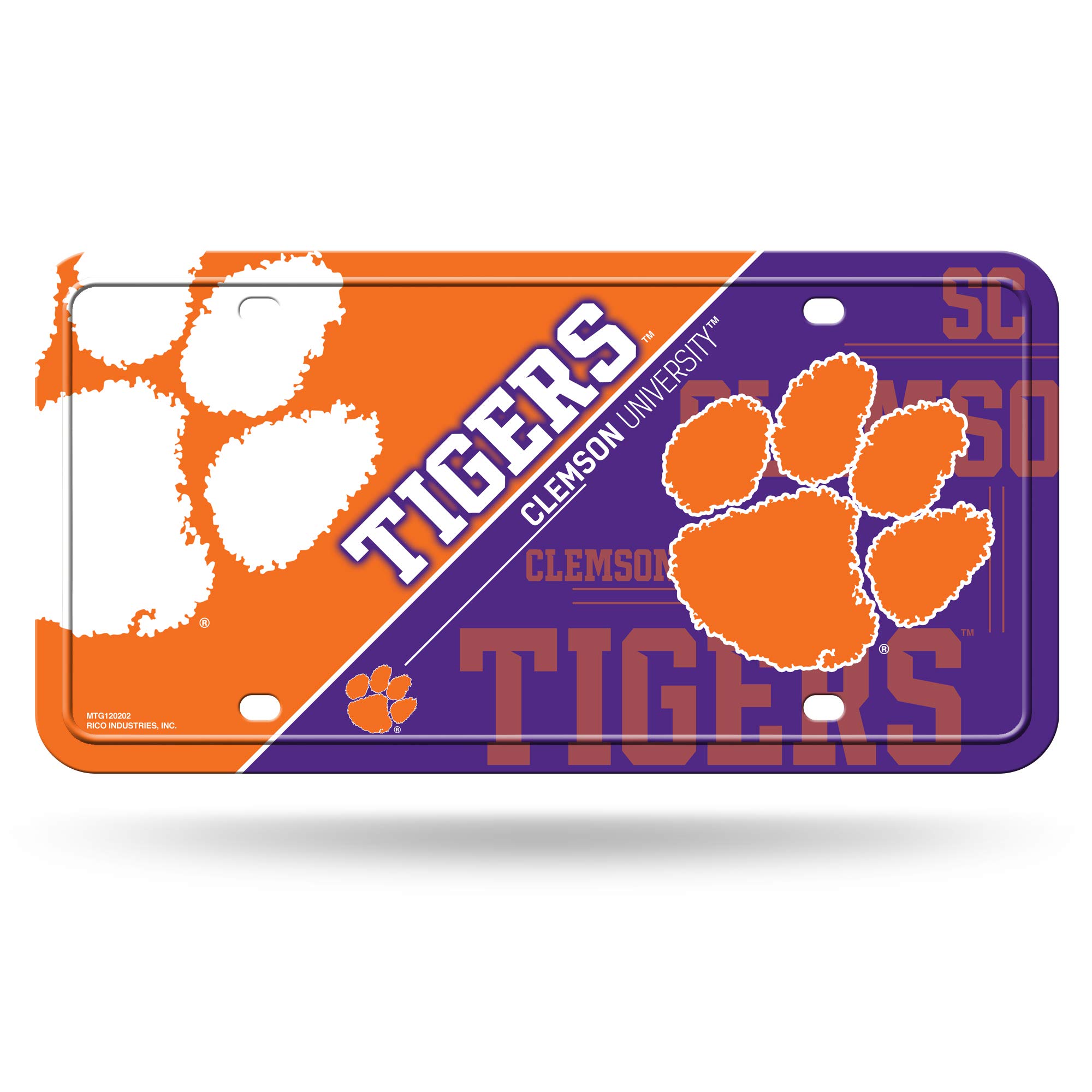 Rico Industries NCAA Clemson Tigers Metal License Plate Tag