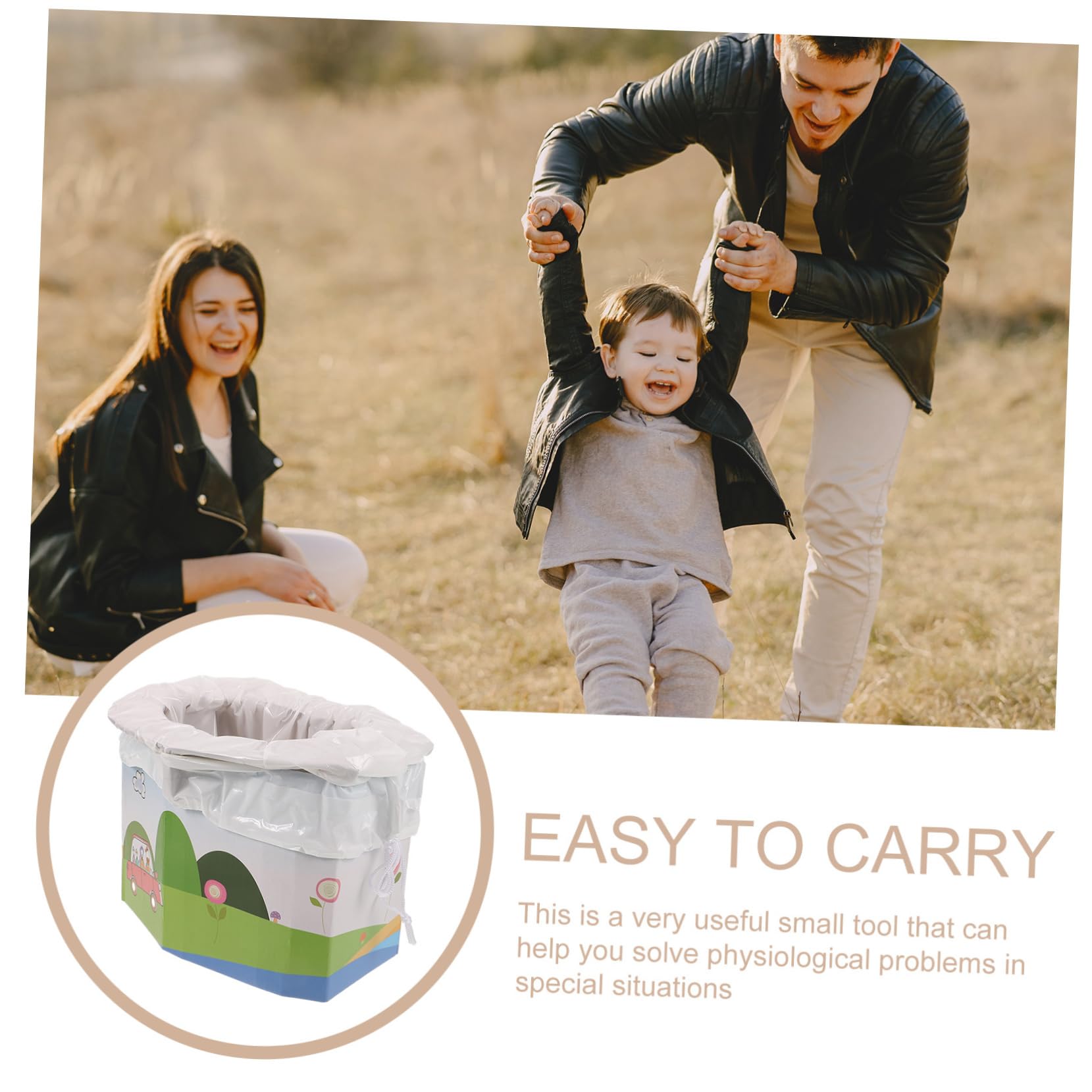 Ipetboom 1Set Portable Car Toilet for Foldable Travel Potty Lightweight Design for Camping Outdoor Activities and Emergency Use Convenient and Space Saving
