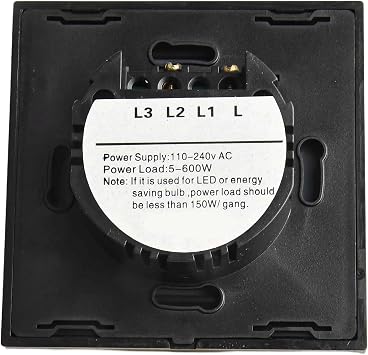 Touch Light Switch, Brass Light Switch 110-240V AC 1-Gang 1-Way Led Switch Main Glass Switch Panel with LED Backlight for Homes Office Hotel(gold)