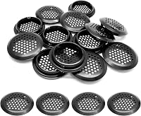 20 Pack 2 Inch (53mm) Stainless Steel Black Air Vents - Rustproof Mesh Soffit Louvers for Kitchen Bathroom Closet Shoe Cabinets