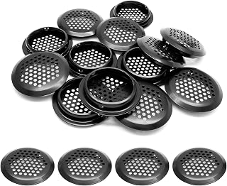 20 Pack 2 Inch (53mm) Stainless Steel Black Air Vents - Rustproof Mesh Soffit Louvers for Kitchen Bathroom Closet Shoe Cabinets