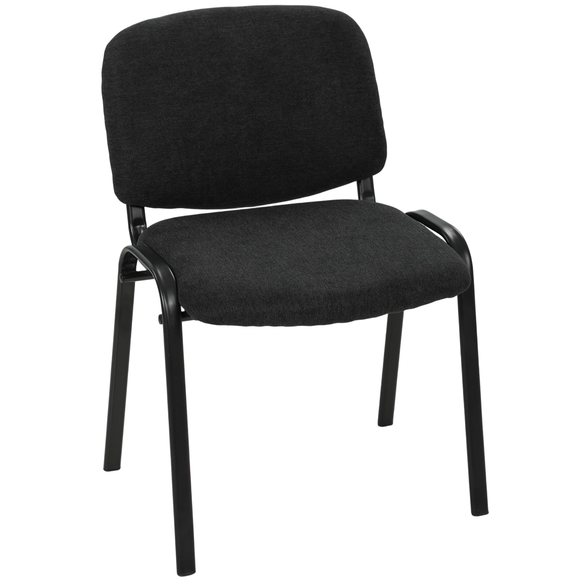 HOMCOM Stackable Meeting Chair Curved Backrest Padded Seat for Office Black