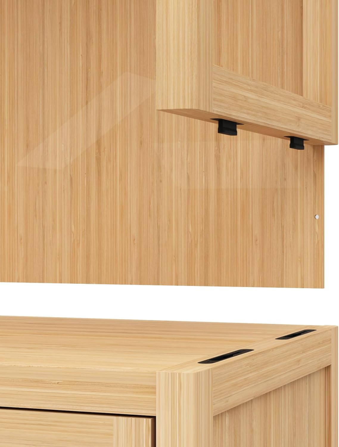 72-Foot-Tall, Wood-Coloured, Double-Door Bamboo high-Capacity Storage Cabinet for Main Living Spaces Such as Dining Rooms, bedrooms, and Living Rooms