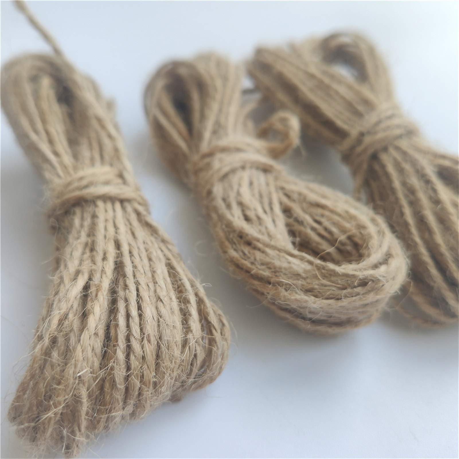 Zkenshan-Natural Jute Twine 10M Burlap Jute Twine Cord Hemp Rope with Seamless Nail String Gift Packing Strings Christmas Event Party Supplies, Natural Jute Fiber (Color : 6PCS Seamless Nail)