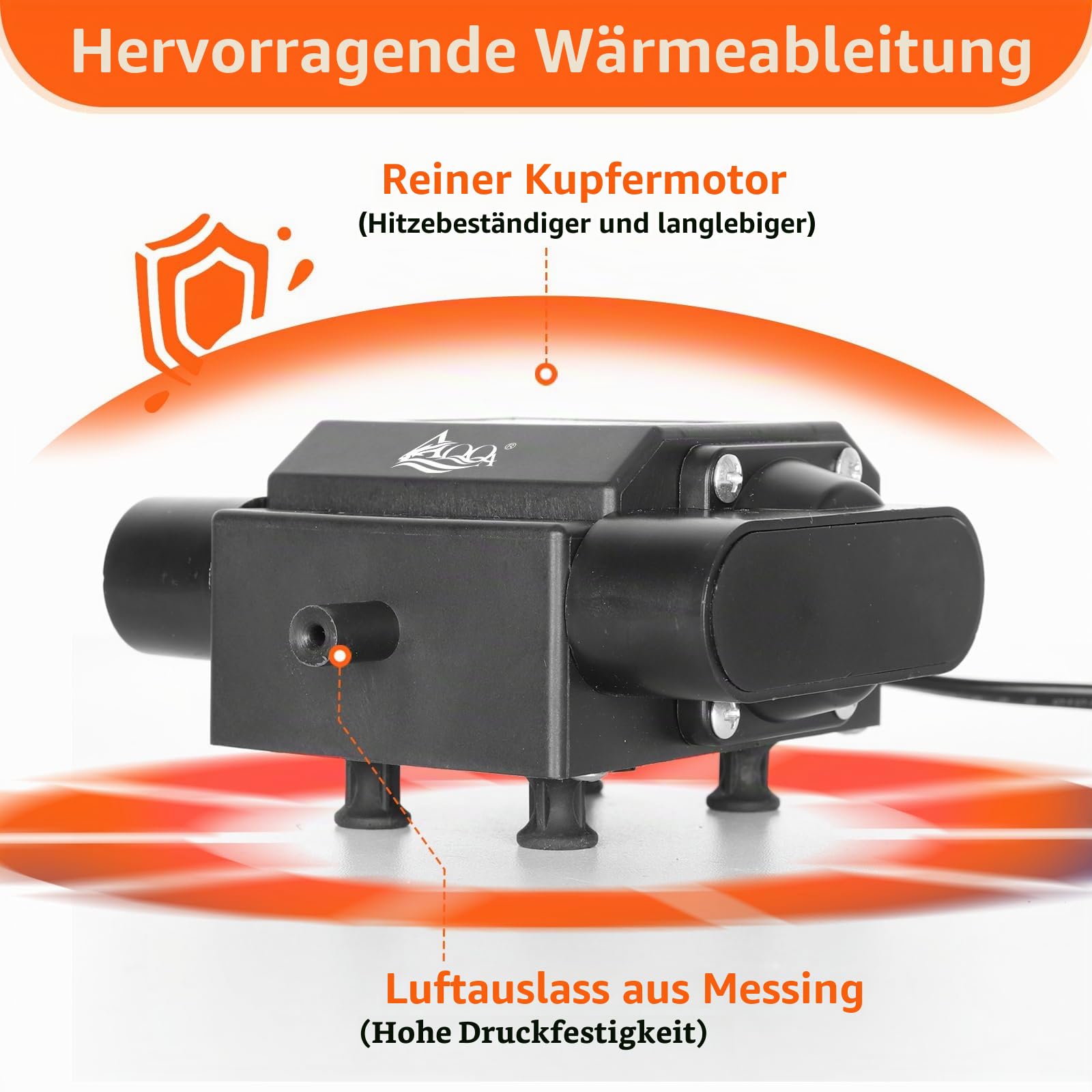 AQQA Aquarium Luftpumpe,Leistungsstarker 4 Ausgänge Aquarium Sauerstoffpumpe,10W Regelbare Sauerstoffpumpe für Aquariums,Leise Aquariums Belüfterpumpe mit komplett Zubehör,bis zu 2200L