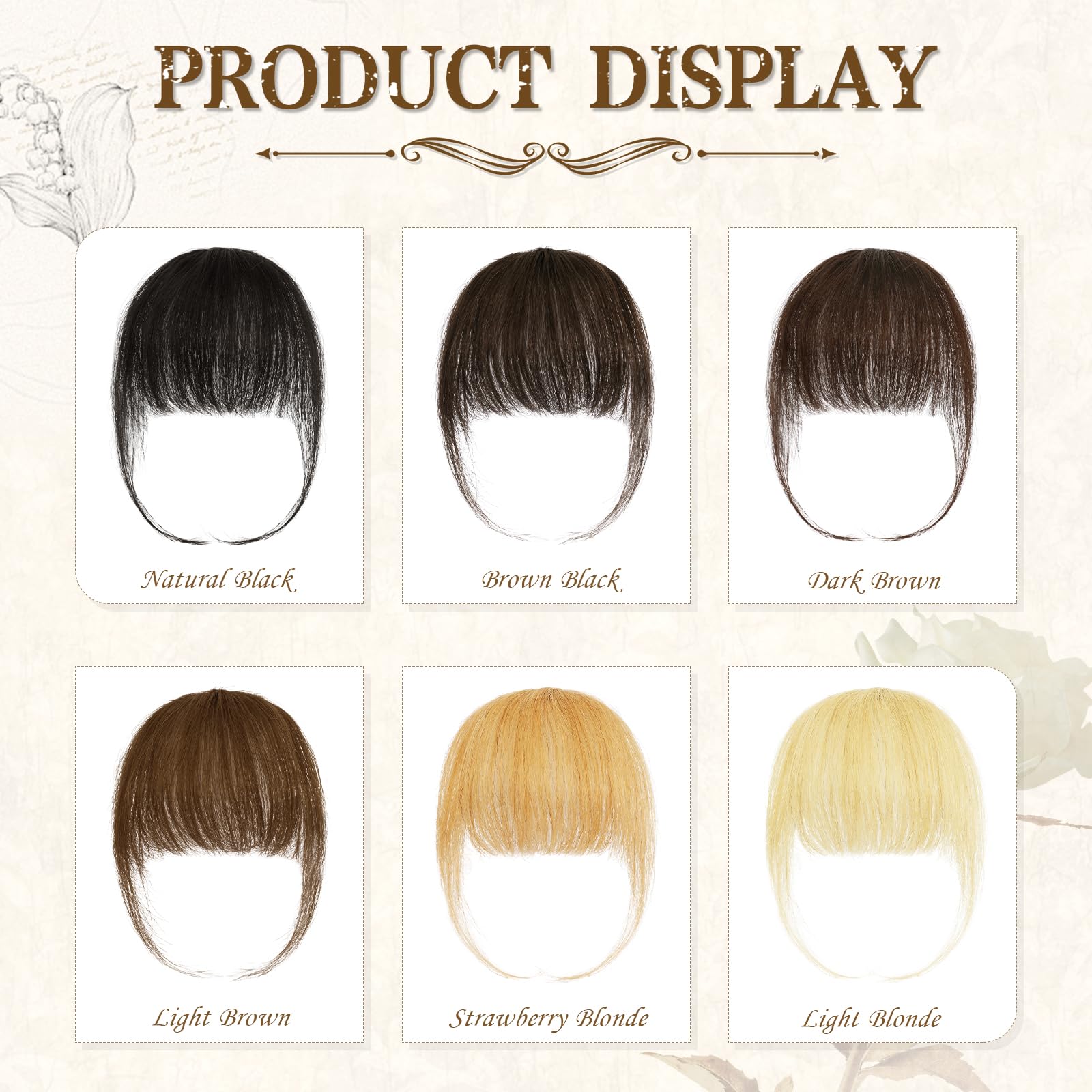 Sofeiyan 100% Humano Cabello Flequillo Francés Remy Flequillo Postizo Pelo Natural Clip Hair Flequillos Limpio Pieza Clip en Postizos Pelo Naturales para Mujer