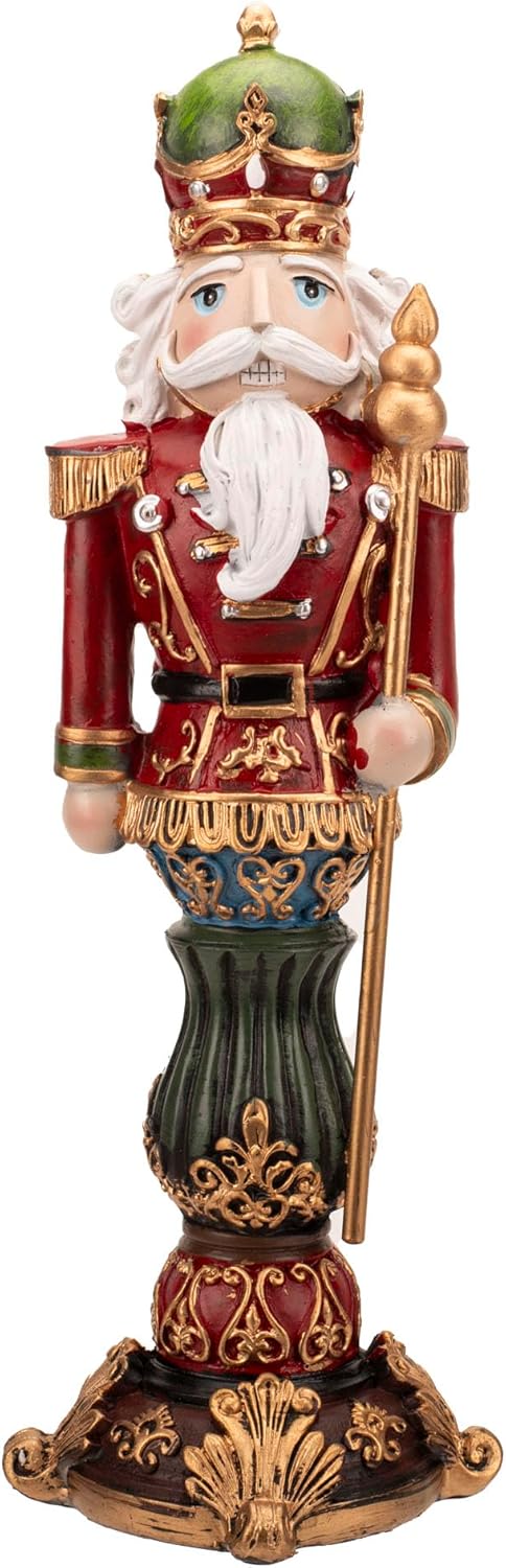 GCA International Decorative Christmas Tabletop Figurine Festive Holiday Décor 4.5 x 13 Inch Resin Ornamental Nutcracker