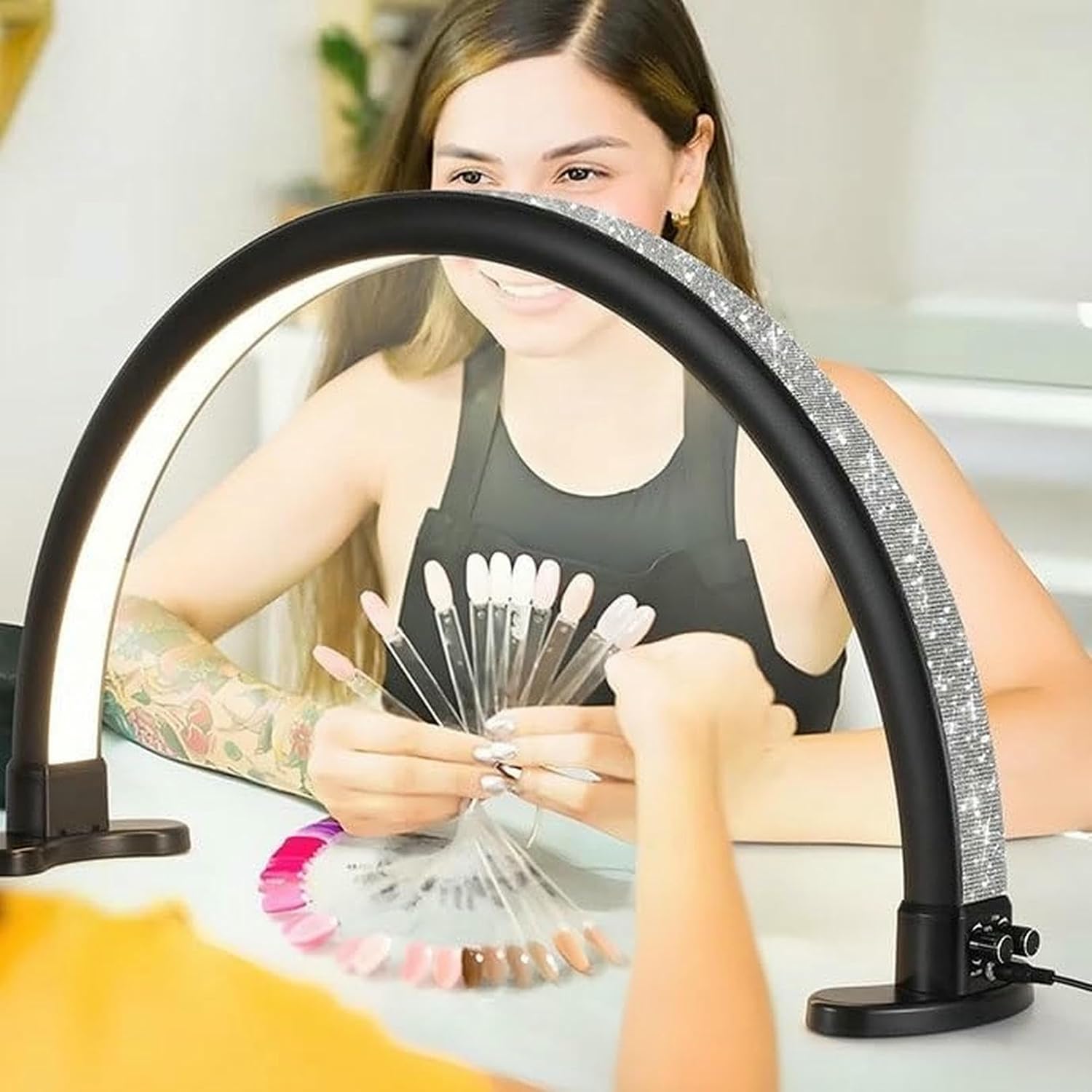 Beauty Lamp Nail Lamp with Knob, 28.7" Half Moon Light..