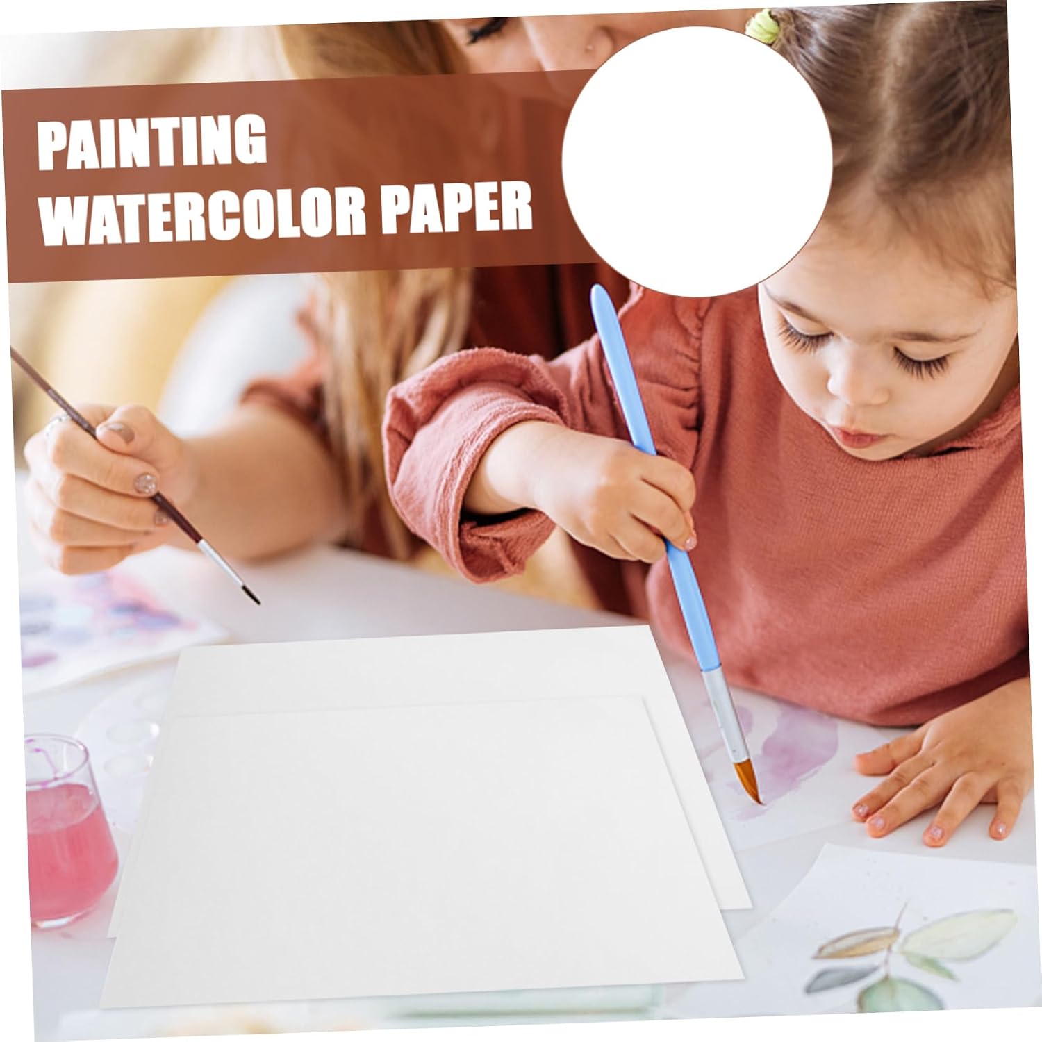 CORHAD 50sheets Watercolor Paint Paper Thick Deckled Edge Art Drawing Paper for Boys and Girls Students