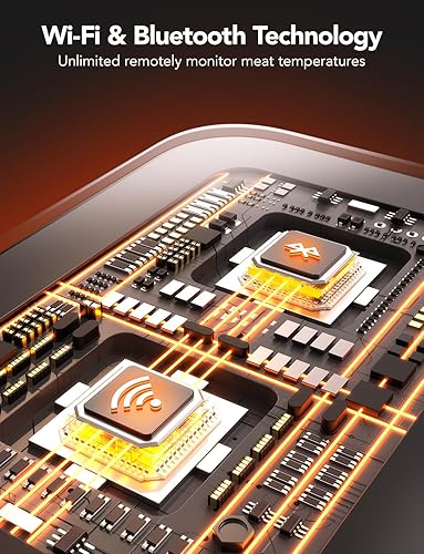 Miniatura 2 de GoveeLife Termómetro WiFi para Carne Digital, Termómetro de Cocina Inteligente con 4 Sondas, Termómetro Inalámbrico Bluetooth para Parrilla con