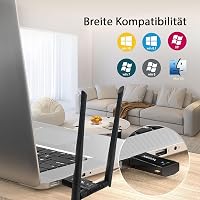 Aigital WiFi Adapter 1200 Mbit/s DualBand USB 3.0 - Vezeték nélküli hálózati vevő 2 antennával, dokkoló állomással laptophoz, PC-hez, Window 7