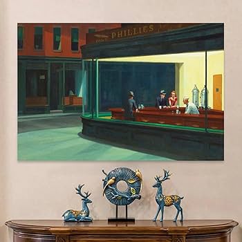 エドワード・ホッパー 美品　アートポスター(office at night) エドワード・ホッパー 美品 アートポスター(office at night) Amazon