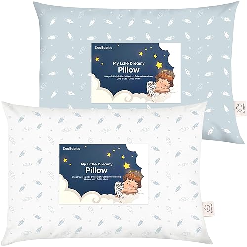 Miniatura 16 de KeaBabies Paquete de 2 almohadas para niños pequeños de 13 x 18 pulgadas, almohadas de cama de viaje suaves de algodón orgánico para niños, para