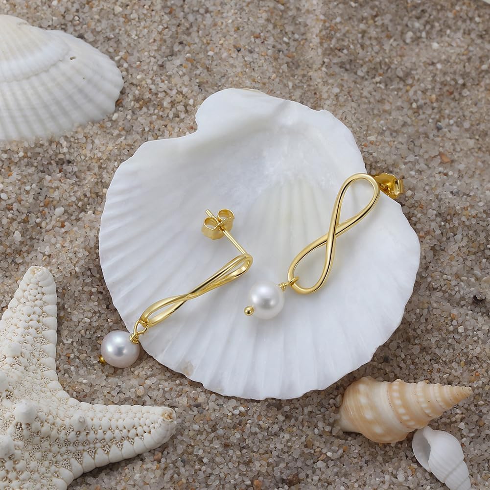 Pearl earrings-Gifts for Women Wife-Gift for Wife Wedding Birthday Anniversary Jewelry-Mom Girlfriend Her Mothers Day Gifts for Mom Women Valentines Day Christmas Day Gifts NO033