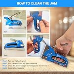 Upholstery Staple Gun for Wood, Crafts, Carpentry, Decoration DIY, High Qulity Stapler Gun, with 1 Knife, 2400Pcs Staples for Upholstery, Fixing Material, Decoration, Carpentry, Furniture