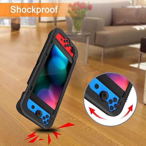 Miniatura 6 de FINTIE Funda de silicona compatible con Nintendo Switch - Suave antideslizante a prueba de golpes Funda protectora con diseño de agarre ergonómico,