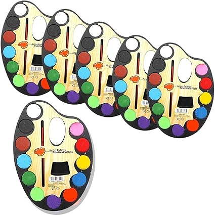 Rudraksh Return Gifts for Kids Birthday Party in Bulk Watercolor Set for Children Non-Toxic Sketch Painting Water Color Kit for Girls/Boys with Paint Brush (Pack of 6)